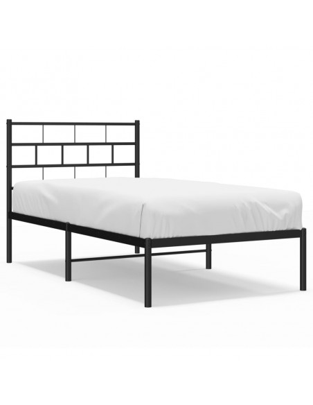 Giroletto con Testiera in Metallo Nero 107x203 cm