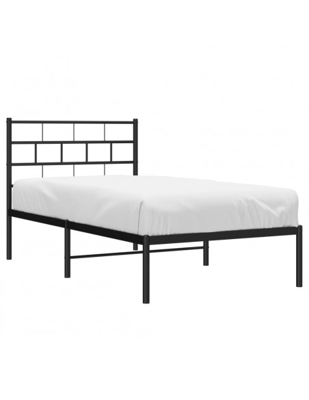 Giroletto con Testiera in Metallo Nero 107x203 cm
