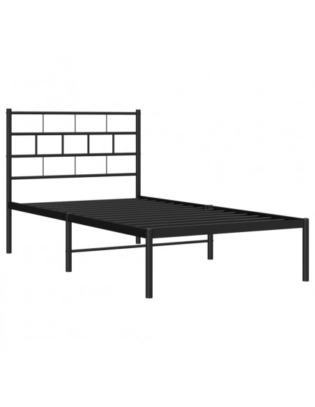 Giroletto con Testiera in Metallo Nero 107x203 cm