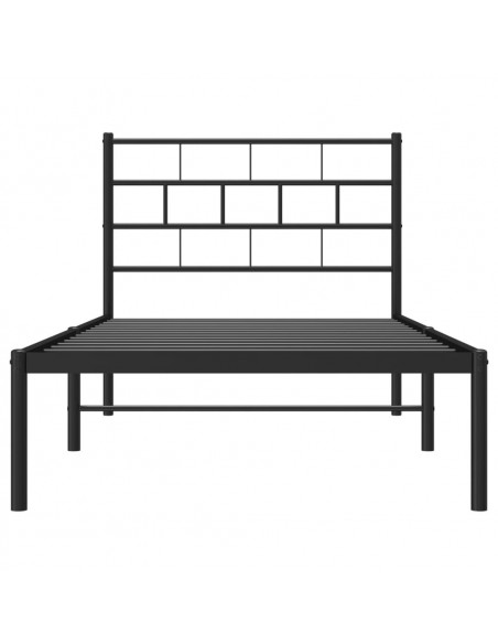 Giroletto con Testiera in Metallo Nero 107x203 cm