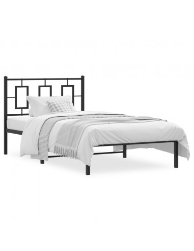 Giroletto con Testiera Metallo Nero 100x200 cm