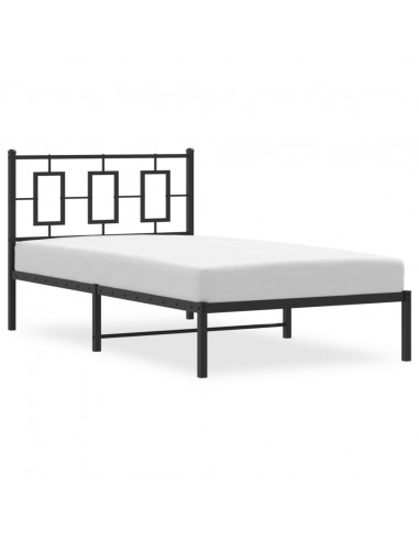 Giroletto con Testiera Metallo Nero 100x200 cm