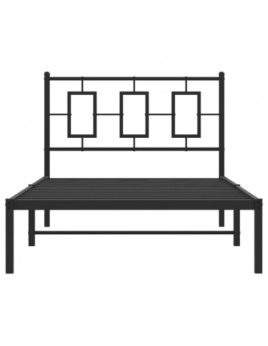 Giroletto con Testiera Metallo Nero 100x200 cm