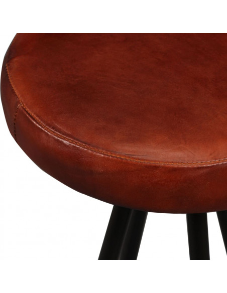 Set da Bar 7 pz in Legno Massello di Acacia e Vera Pelle