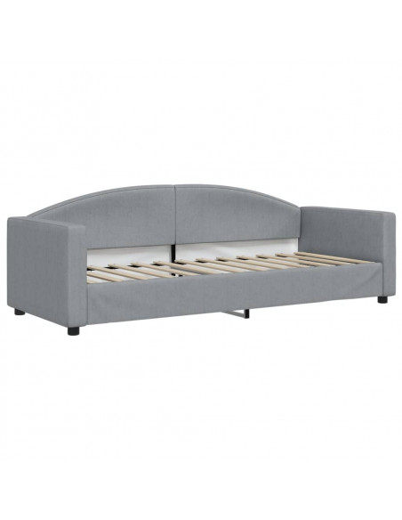Letto da Giorno Grigio Chiaro 80x200 cm in Tessuto