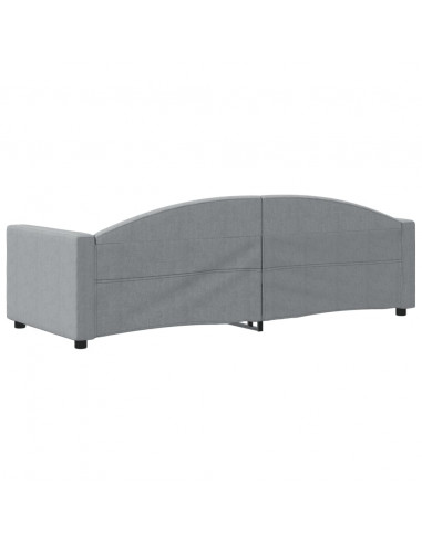 Letto da Giorno Grigio Chiaro 80x200 cm in Tessuto