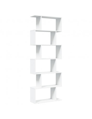 Libreria Divisorio 6 Ripiani Bianca 70x24x193 cm in Truciolato