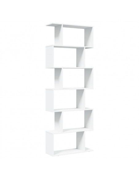 Libreria Divisorio 6 Ripiani Bianca 70x24x193 cm in Truciolato