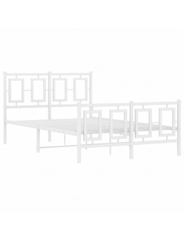 Giroletto con Testiera e Pediera Metallo Bianco 120x190 cm