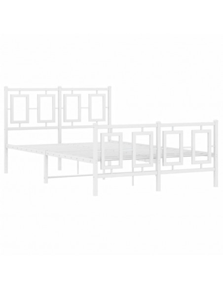Giroletto con Testiera e Pediera Metallo Bianco 120x190 cm