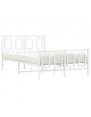 Giroletto con Testiera e Pediera Metallo Bianco 120x190 cm