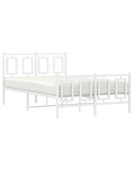 Giroletto con Testiera e Pediera Metallo Bianco 120x190 cm