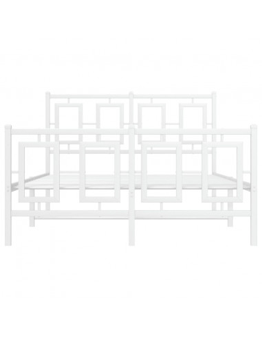 Giroletto con Testiera e Pediera Metallo Bianco 120x190 cm
