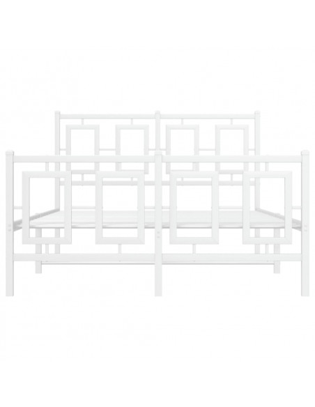 Giroletto con Testiera e Pediera Metallo Bianco 120x190 cm