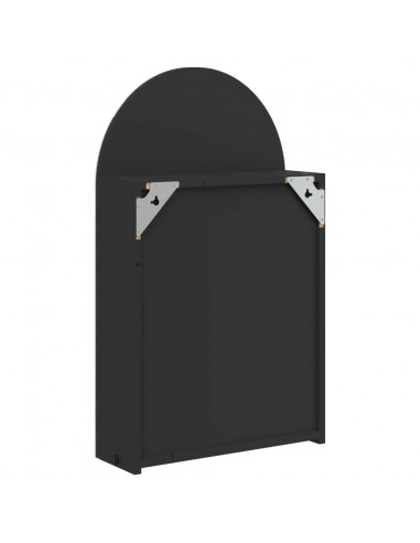 Armadietto Bagno con Specchio e LED ad Arco Nero 42x13x70 cm
