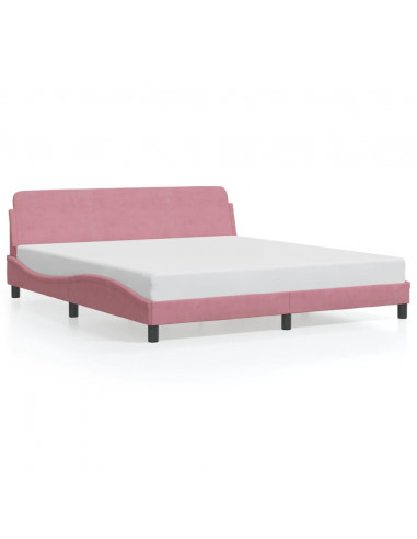 Giroletto con Testiera Rosa 180x200 cm in Velluto