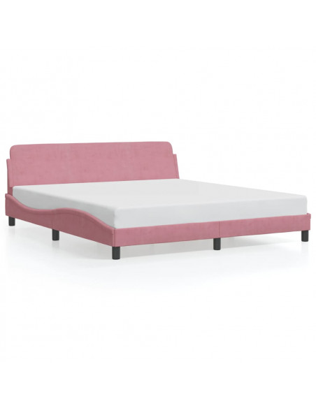 Giroletto con Testiera Rosa 180x200 cm in Velluto