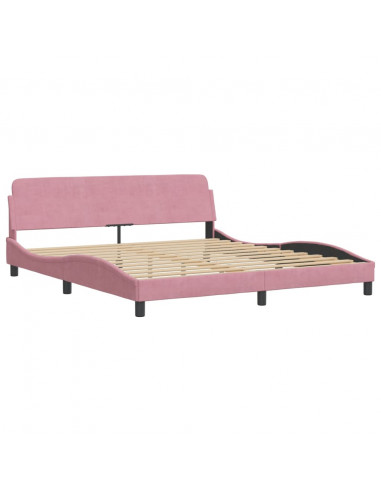 Giroletto con Testiera Rosa 180x200 cm in Velluto