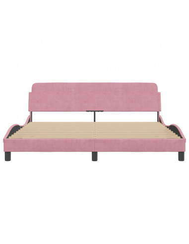 Giroletto con Testiera Rosa 180x200 cm in Velluto