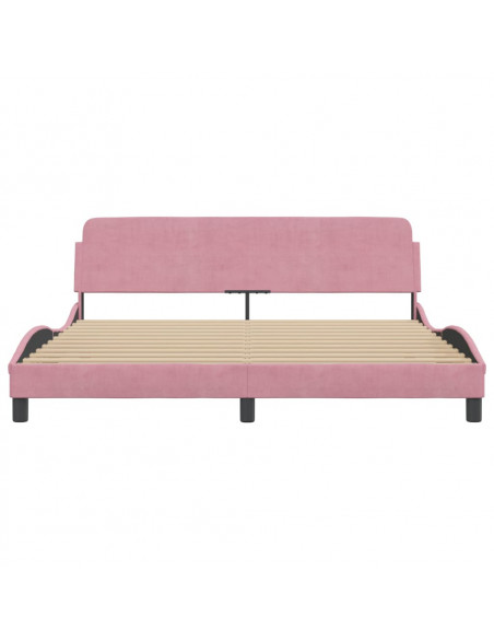 Giroletto con Testiera Rosa 180x200 cm in Velluto