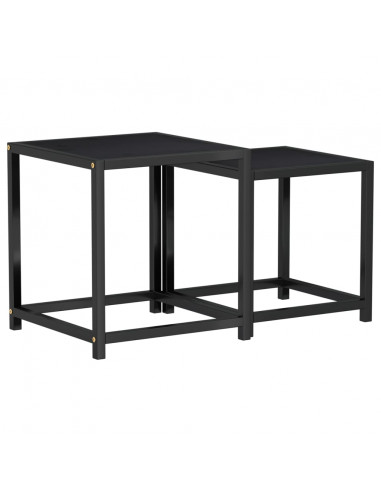 Tavolini 2 pz in MDF Neri