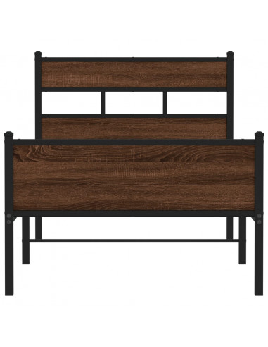 Giroletto senza Materasso Rovere Marrone 75x190cm in Truciolato