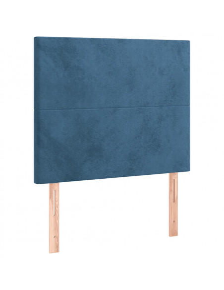 Giroletto con Testiera Blu Scuro 90x190 cm in Velluto