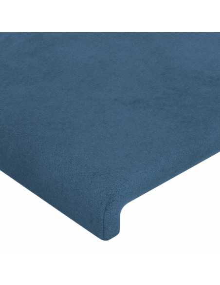 Giroletto con Testiera Blu Scuro 90x190 cm in Velluto