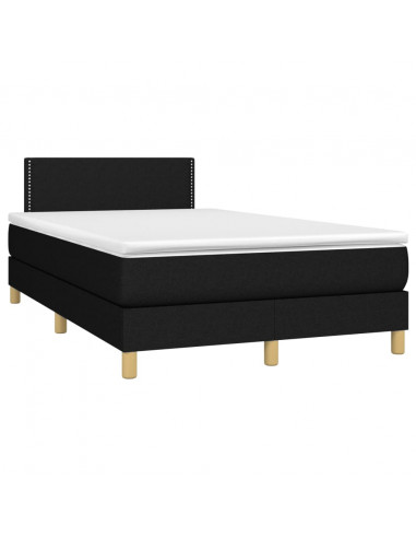 Giroletto a Molle con Materasso Nero 120x190 cm in Tessuto