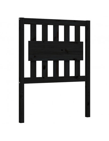 Giroletto con Testiera Nero Small Single in Legno Massello