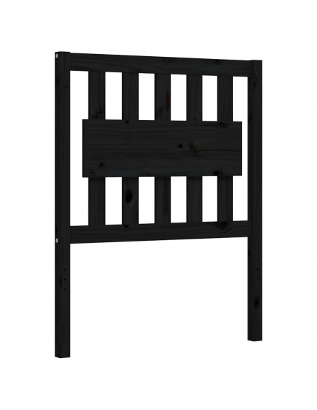 Giroletto con Testiera Nero Small Single in Legno Massello