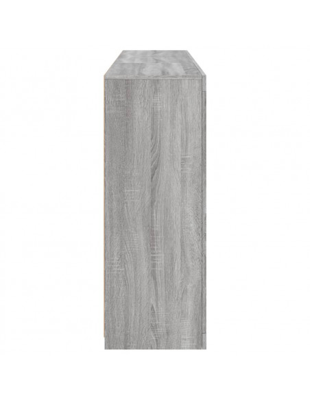 Credenza con Luci LED Grigio Sonoma 162x37x100 cm