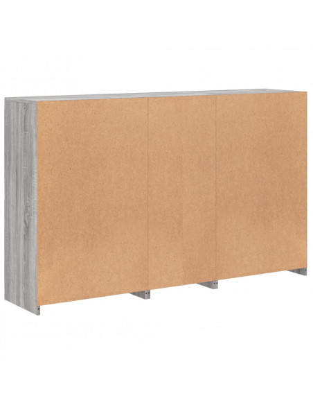 Credenza con Luci LED Grigio Sonoma 162x37x100 cm