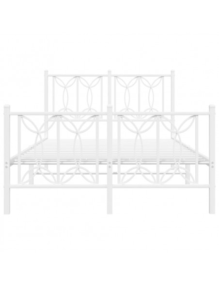 Giroletto con Testiera e Pediera Metallo Bianco 120x200 cm