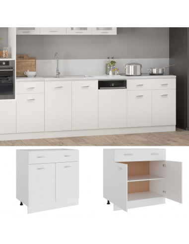 Mobile Inferiore Cassetto Bianco 80x46x81,5cm Legno Multistrato