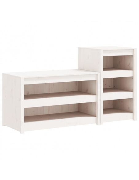 Mobili da Cucina da Esterno 2 pz Bianchi Legno Massello di Pino
