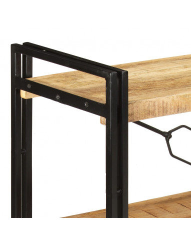 Libreria a 3 Ripiani 140x30x80 cm in Legno Massello di Mango