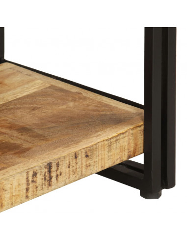 Libreria a 3 Ripiani 140x30x80 cm in Legno Massello di Mango