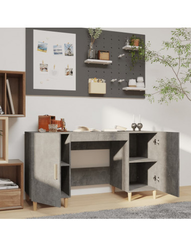 Scrivania Grigio Cemento 140x50x75 cm in Legno Multistrato
