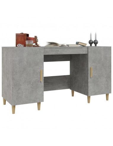 Scrivania Grigio Cemento 140x50x75 cm in Legno Multistrato
