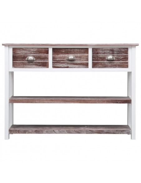 Credenza Marrone Antico 108x30x76cm Legno Massello di Paulownia
