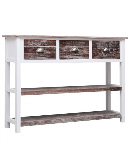 Credenza Marrone Antico 108x30x76cm Legno Massello di Paulownia