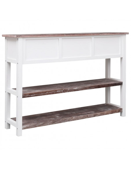 Credenza Marrone Antico 108x30x76cm Legno Massello di Paulownia