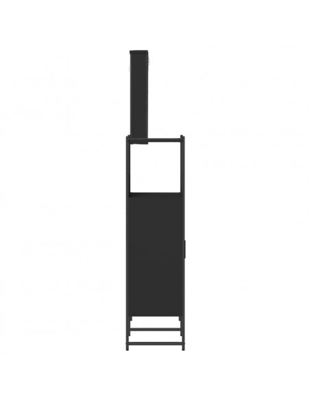 Set Mobili da Bagno 3 pz Nero in Legno Multistrato