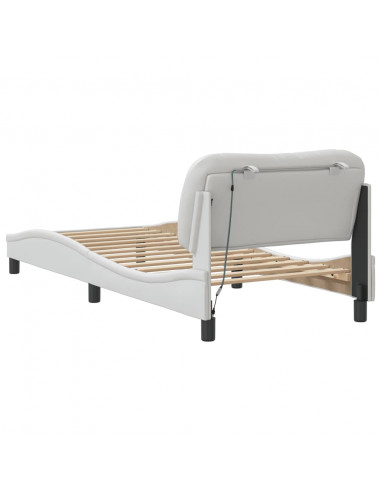 Giroletto con Luci LED Bianco 80x200 cm in Similpelle