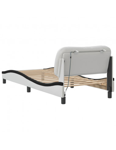 Giroletto con Luci LED Bianco e Nero 80x200 cm in Similpelle