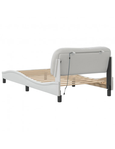 Giroletto con Luci LED Bianco 100x200 cm in Similpelle