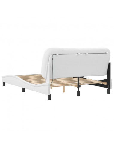 Giroletto con Luci LED Bianco 120x200 cm in Similpelle