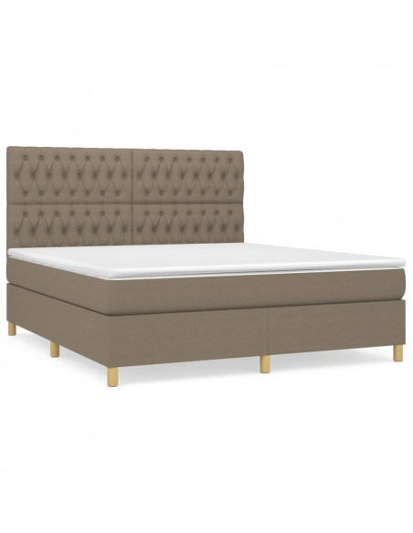 Giroletto a Molle con Materasso Tortora 180x200 cm in Tessuto