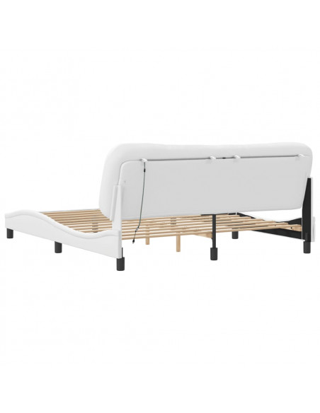 Giroletto con Luce LED Bianco 180x200 cm in Similpelle
